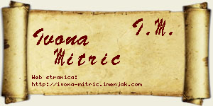 Ivona Mitrić vizit kartica